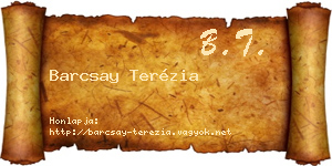 Barcsay Terézia névjegykártya